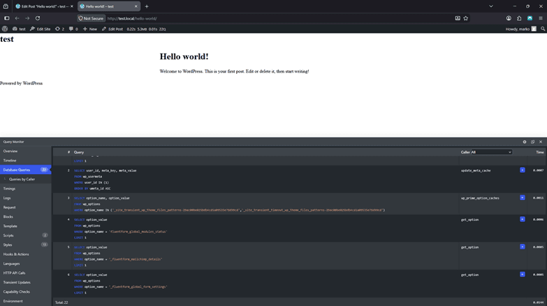Query monitor - WordPress